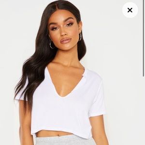 Pretty Little Thing white v neck
